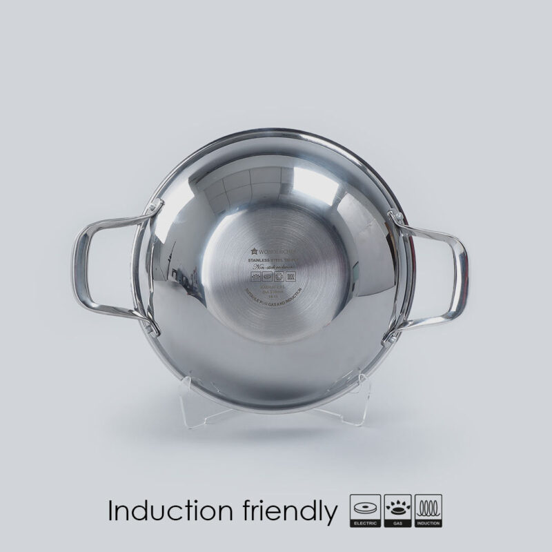 Stanton 24 cm Non-stick Kadhai/Kadai with Lid - 2 Litre | 3 ply steel - Image 3