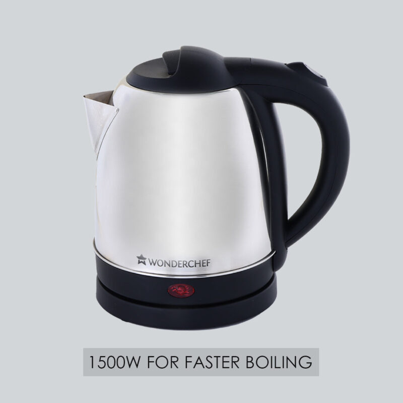 Prato Automatic Stainless Steel Cordless Electric Kettle, 1.5 Litres, Built-in Metal Filter, 304 Stainless Steel Interior, Ergonomic Handle Design, 1000W, 2 Years Warranty - Image 6