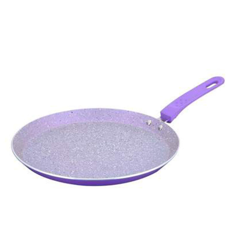Celebration Aluminum Non-Stick Cookware 5 pc Set | Kadhai with Glass Lid 24cm, Grill Pan 24cm, Dosa Tawa 28cm, Mini Fry Pan 12cm | Induction Bottom | Soft Touch Handles | Pure Grade Aluminium | PFOA Free | 2 Year Warranty | Purple - Image 3