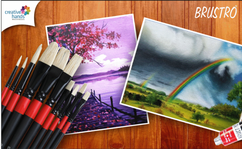 BRUSTRO Artists White Bristle Set of 10 Brushes for Oil and Acrylic - Image 5