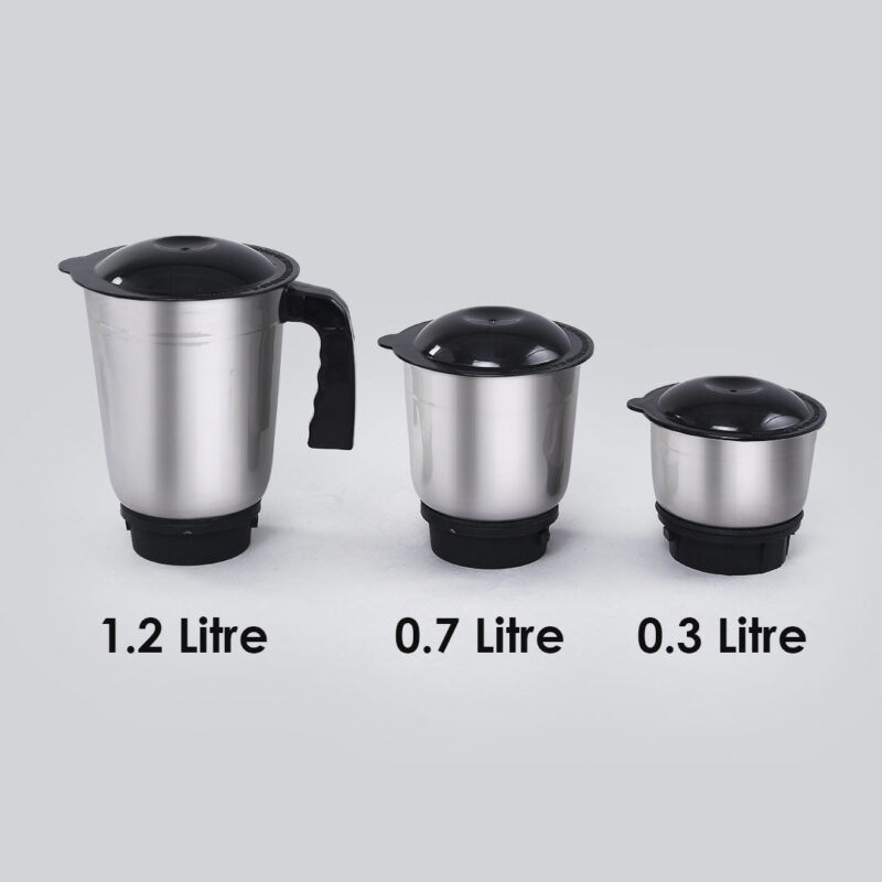 Ruby Mixer Grinder With 3 Jars and Anti-Rust Stainless Steel Blades, Ergonomic Handles, 550W, 5 Years Warranty, Red and Black - Image 5