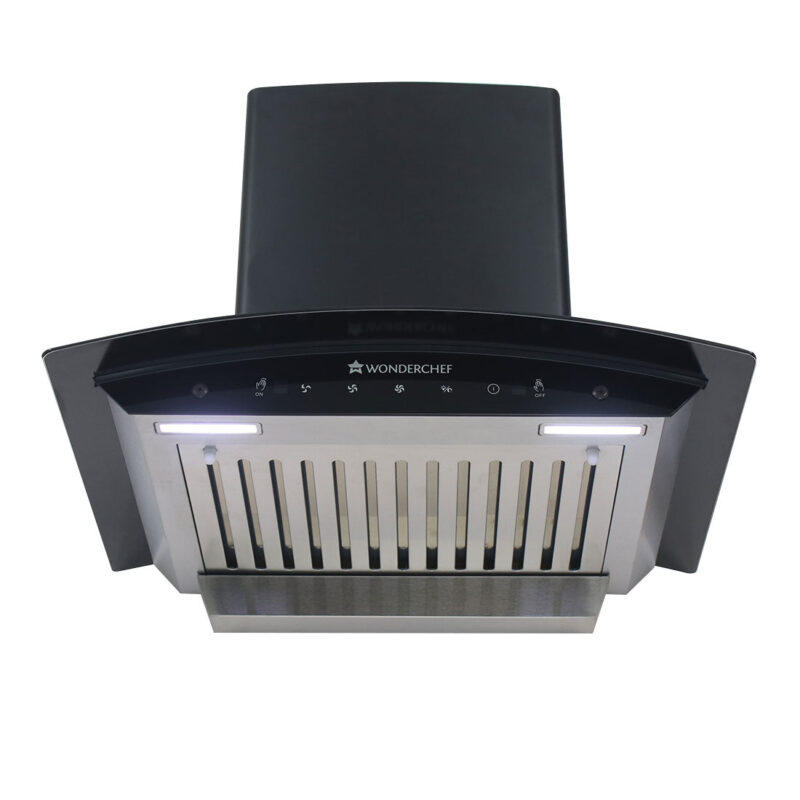 Wonderchef Renewed Ultima 60cm 1200 m3/hr Auto Clean Curved Glass Chimney | Baffle Filter | 1200M3/Hr powerful suction | Touch + 3 speed Motion Sensor control | Low Noise | 1 Year Warranty - Image 5