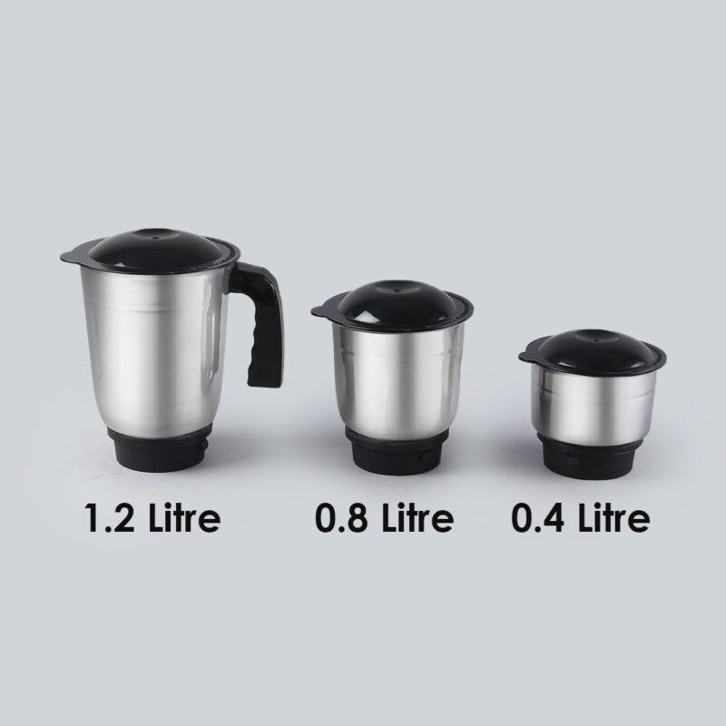 Vietri Mixer Grinder, 550W with 3 Anti-rust Stainless Steel Jars and Blades, 3-speed Knob, Anti-skid Feet, 5 Years Warranty on Copper Armature Motor, Black & Red - Image 4