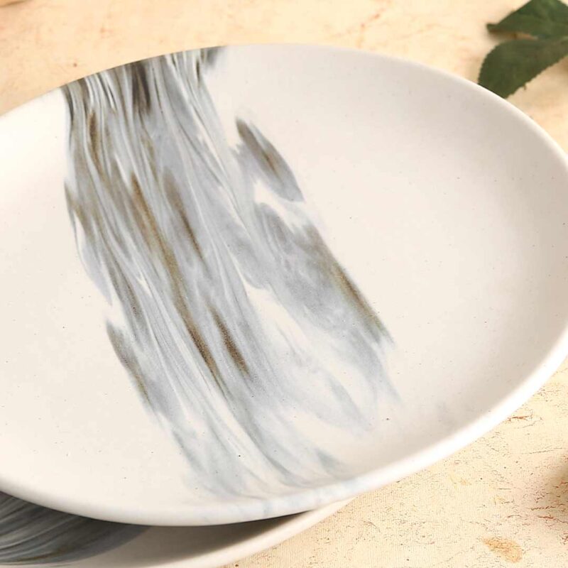 Teramo Stoneware 10" Dinner Plate - Marble White (Set of 2) - Image 4