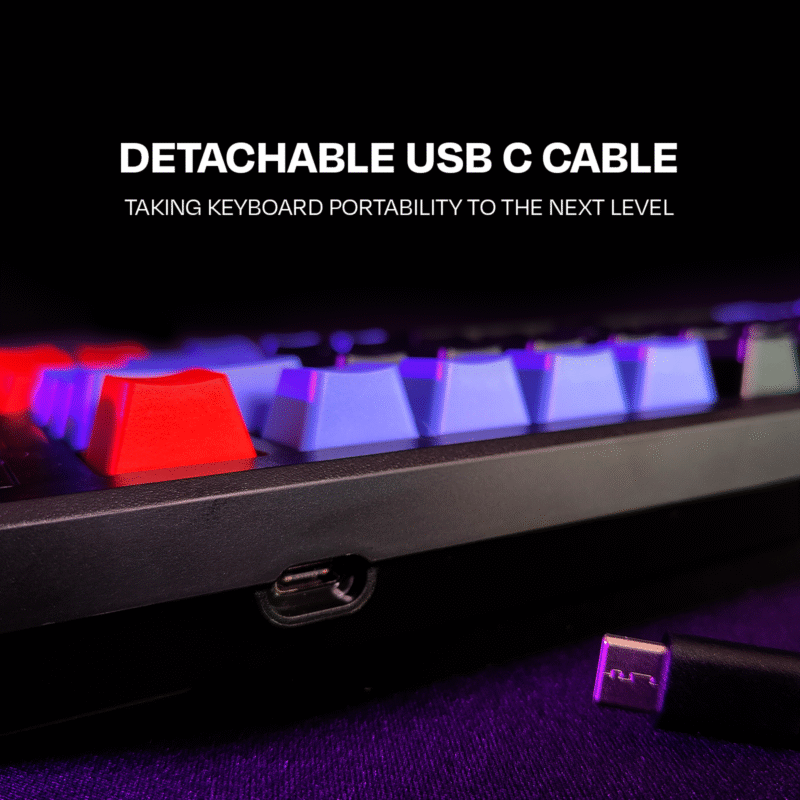 Hive Black - Purple Wired Gaming Keyboard - Image 7
