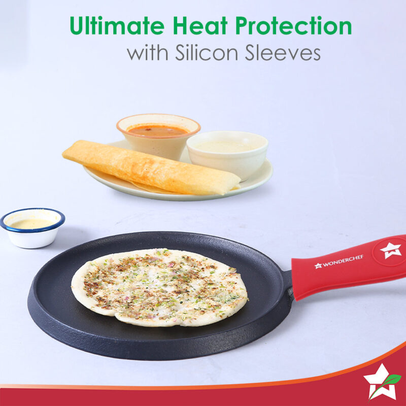 Forza Cast-Iron 25 cm Dosa Tawa Pan | Pre-Seasoned Cookware | Induction Friendly | 3.8 mm| With Lifetime Exchange Warranty - Image 6