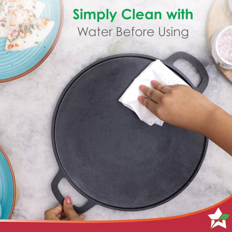 Forza Pre-Seasoned 30 cm Cast-iron Dosa Tawa - Image 5