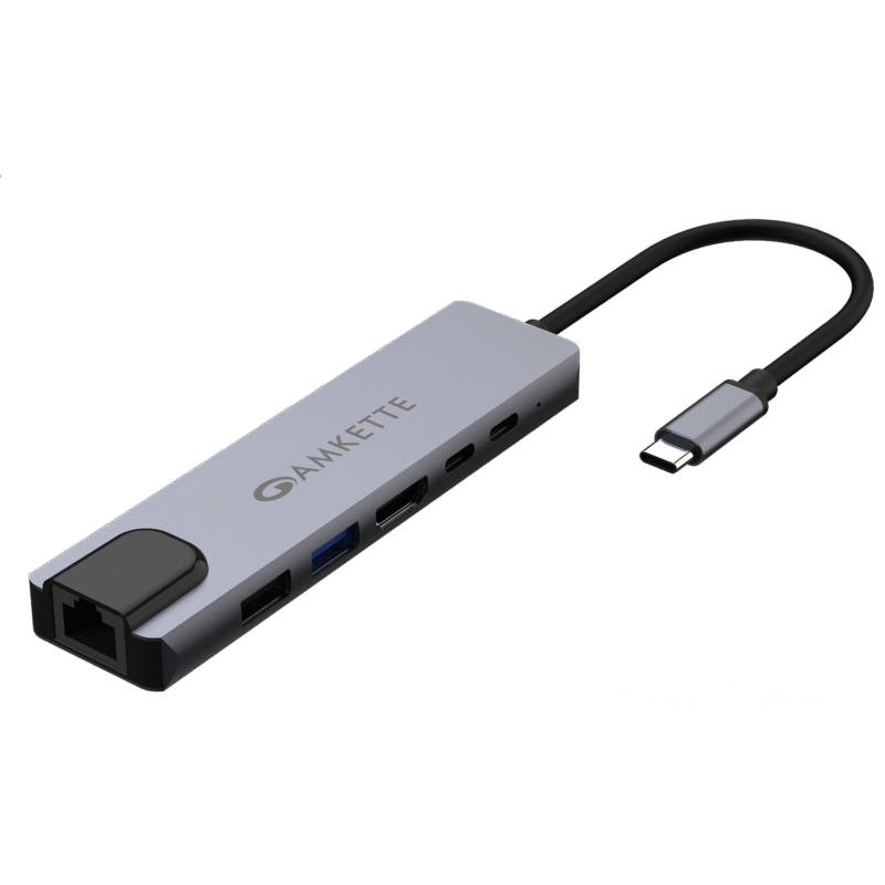 Type C 6 in 1 Ethernet USB Hub