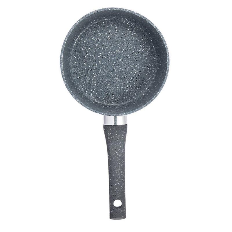 Granite 18 cm Non-Stick Sauce Pan | Induction Bottom | Soft-Touch Handles | Virgin Grade Aluminium | PFOA and Heavy Metals Free | 3.5mm | Non Stick Sauce Pan | 1.8 litres | 2 Years Warranty | Grey - Image 4