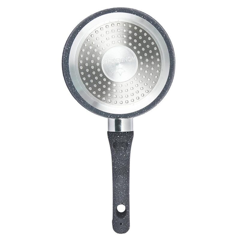 Granite 18 cm Non-Stick Sauce Pan | Induction Bottom | Soft-Touch Handles | Virgin Grade Aluminium | PFOA and Heavy Metals Free | 3.5mm | Non Stick Sauce Pan | 1.8 litres | 2 Years Warranty | Grey - Image 5