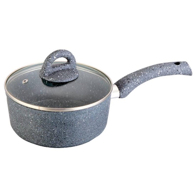 Granite 18 cm Non-Stick Sauce Pan | Induction Bottom | Soft-Touch Handles | Virgin Grade Aluminium | PFOA and Heavy Metals Free | 3.5mm | Non Stick Sauce Pan | 1.8 litres | 2 Years Warranty | Grey - Image 17