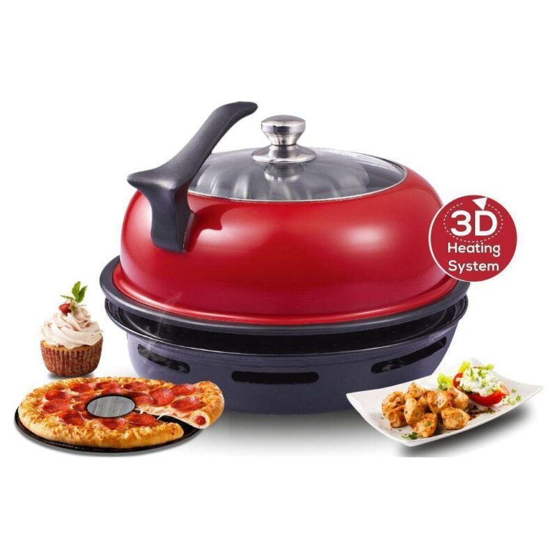 Wonderchef Renewed Gas Oven Tandoor 4 Pieces Set | 2-in-1 Oven and Tandoor | Ideal for Rotis and Naans, Tikkas, Kebabs, Cakes and Cookies | Non-stick Tandoori Trays | Black & Red - Image 2