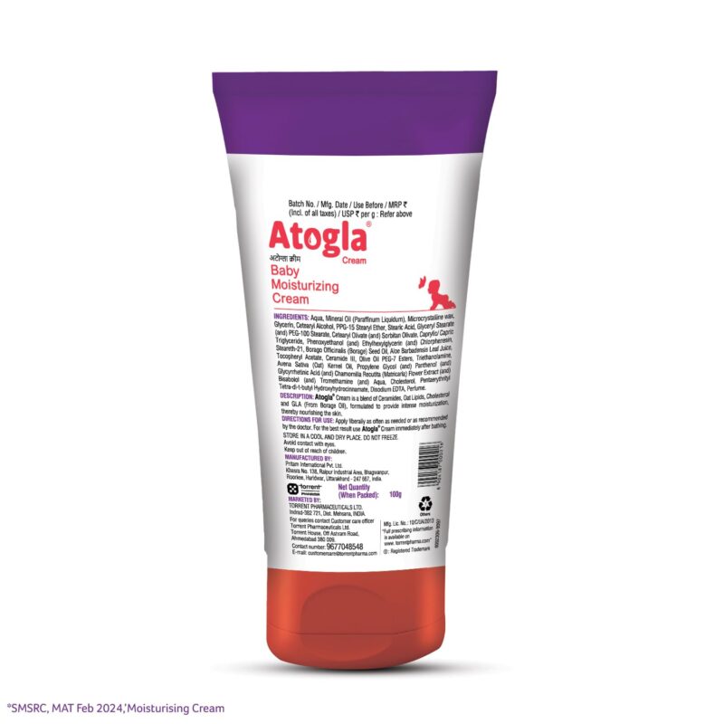 Atogla Baby Cream 100g from Tedibar Family | Advanced Gentle Moisturising Cream |Pediatrician Recommended- By Torrent Pharma - Image 4