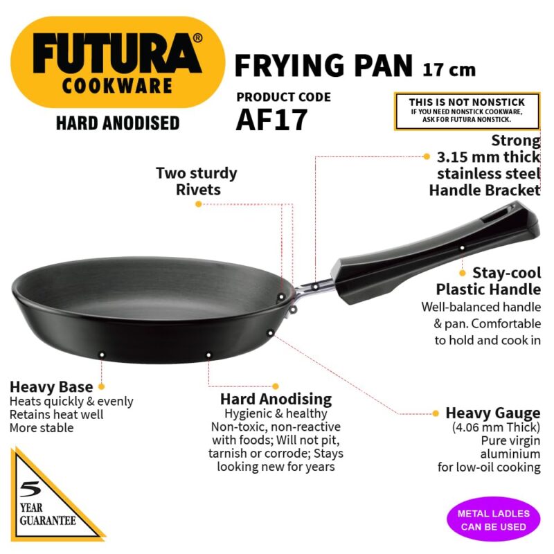 Hawkins Futura 17 cm Frying Pan, Hard Anodised Fry Pan, Small Frying Pan, Black (AF17) - Image 7