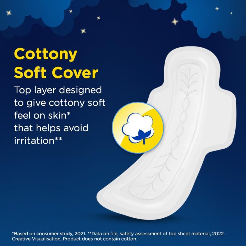 Stayfree Secure Nights XXL | 40 Pads| Cottony Soft Sanitary Pads for Women | Upto 100% leakage protection | Buy XXL at XL price | Absorbs 2x Faster with Wider Back | - Image 4