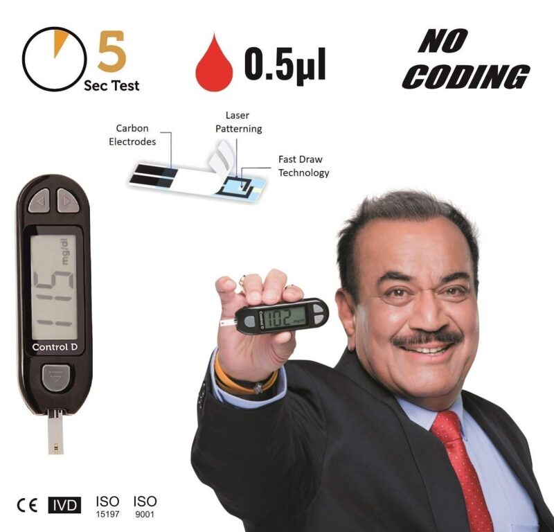 Control D Blood Glucose Monitor (Pack of 50 Strips, Black) - Image 6