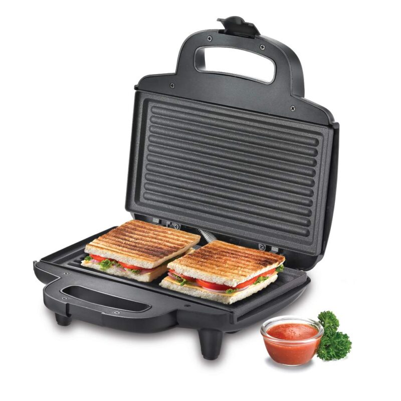 Prestige PGMFD 01 800W Sandwich Maker (Black) & Prestige Hard Anodised Aluminium Plus Cookware Induction Base Roti Tawa, 22.5cm, Black - Image 5