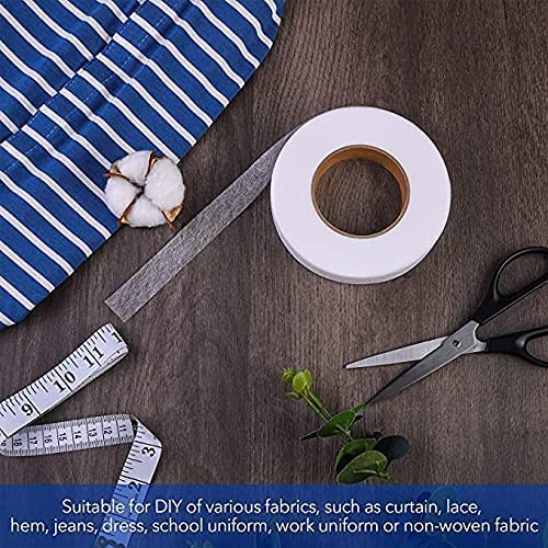 M Fabrics Hem Tape Rivil Civil Fabric Fusing Tape Double Sided Adhesive Hem Tape Iron on Tape (White) Buckram Interfacing Interlining Fusible 100 Yards Sewing - Pack of 2 Pieces - Image 9