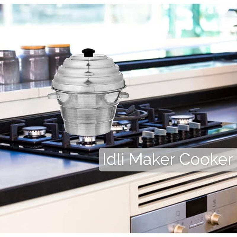 Idli Maker Aluminium Idli-Dhokla Streamer/Maker (18 Idli)(1 Pot, 1 Lid, 4 Idli Plates, 2 Dhokla Plates, 1 Steamer Plate) - Idli Cooker | Idli/Dhokla/Momos Maker Is Made Of Heavy Quality Aluminium with stainless steel Handle - Image 6