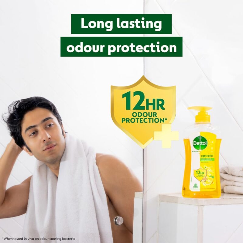Dettol Body Wash and Shower Gel for Women and Men, Lime Fresh - 500ml With 450ml Refill | Soap-Free Bodywash | 12h Odour Protection - Image 6
