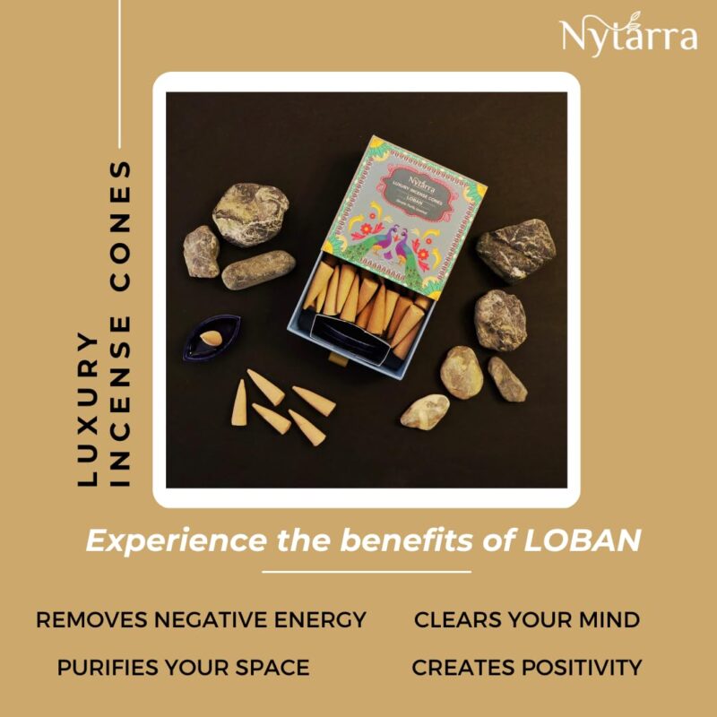Nytarra's Loban Luxury Incense Cones | 40 pcs | Special Ceramic Holder | Dhoop Cones for Fragrance | Dhoop Cones for Pooja, Home, Office, Aromatherapy & Meditation - Image 4