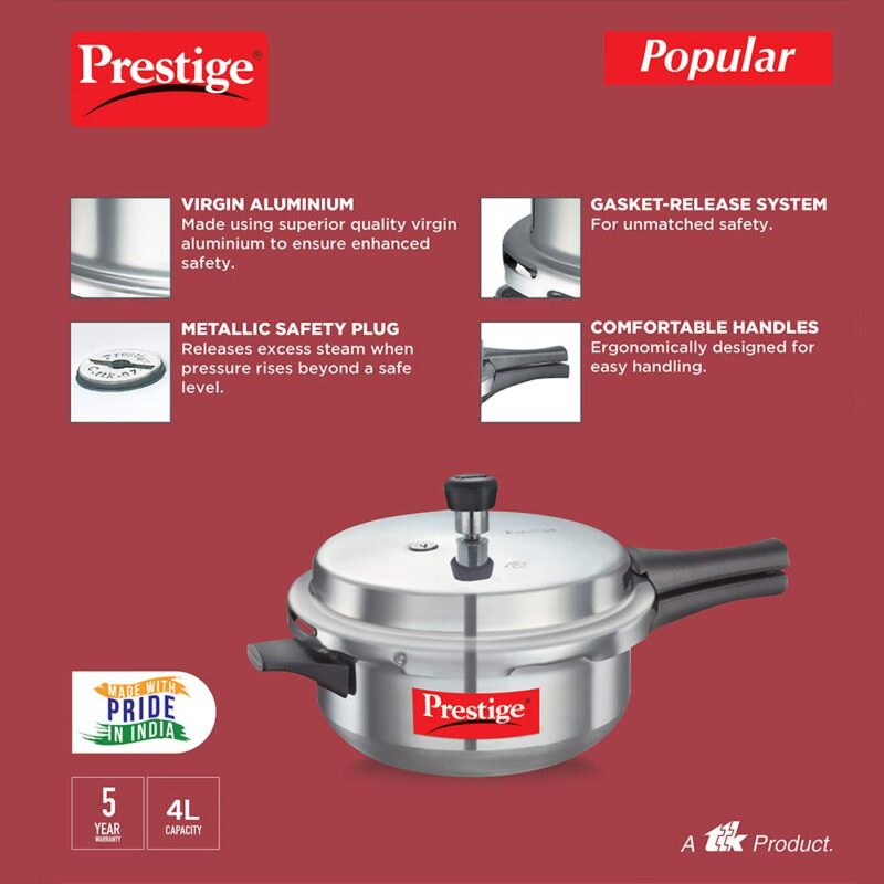 Prestige Popular Junior Deep Pan Pressure Cooker, 4 Liters - Image 4