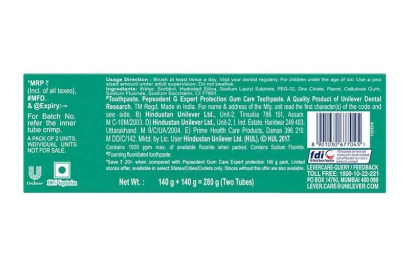 Pepsodent Expert Protection Gum Care Toothpaste - Complete, 2 * 150g Pack - Image 4