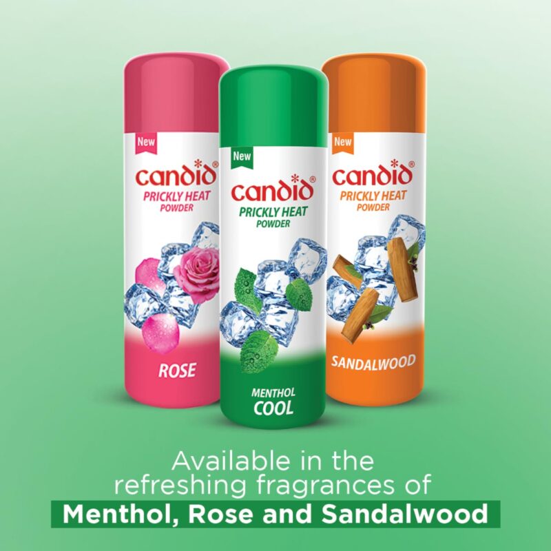 Candid Prickly Heat Powder | Relief from Rashes & Prickly Heat | Neem & Menthol Cooling | Soothing Relief from Itching & Burning | Sweat Absorption | Controls Bacterial Growth | 120g - Image 5
