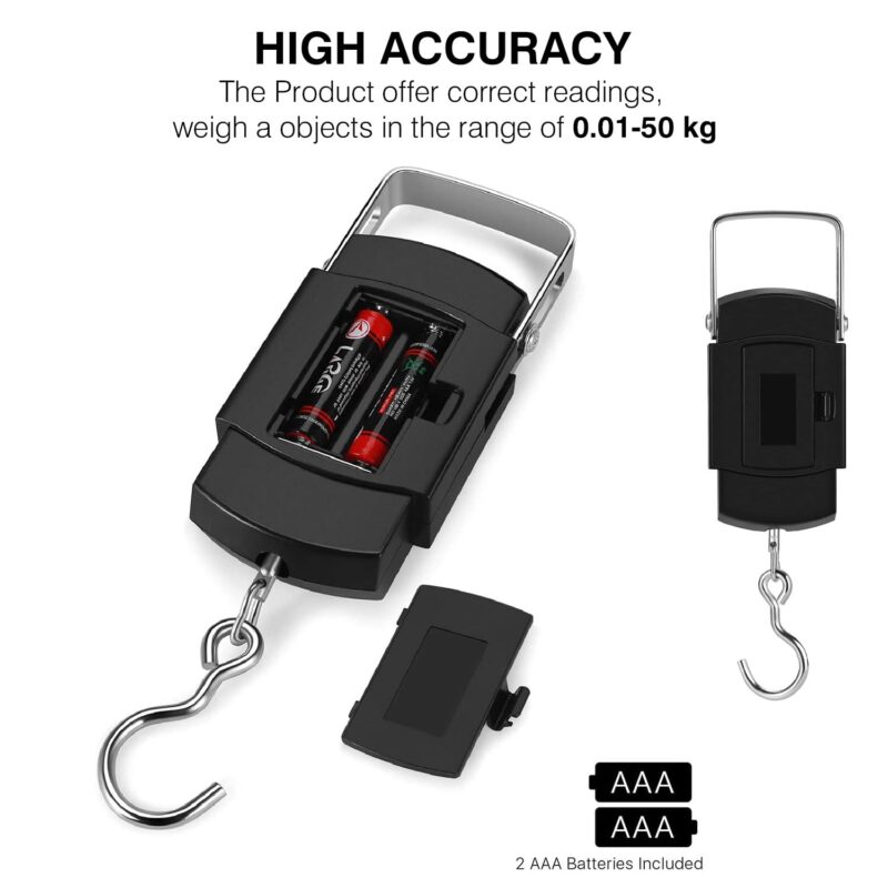 Bulfyss by UrbanFix Electronic 50Kgs Digital Luggage Weighing Scale - Black | Bag Weighing Scale for Luggage | Spring Balance | Weight Machine for Luggage - Image 4