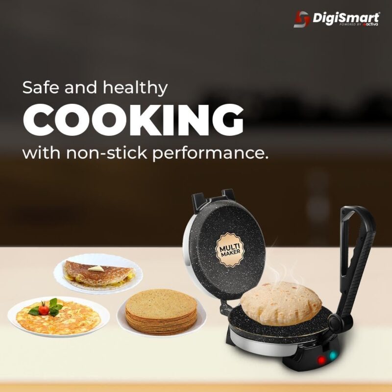 DIGISMART Multi-Maker, Versatile Roti/Paratha/Omelette/Thepla/Khakhra/Dosa Maker, Nonstick Coating, Easy to Use, Durable Design come with 1 Year Warranty - Image 6