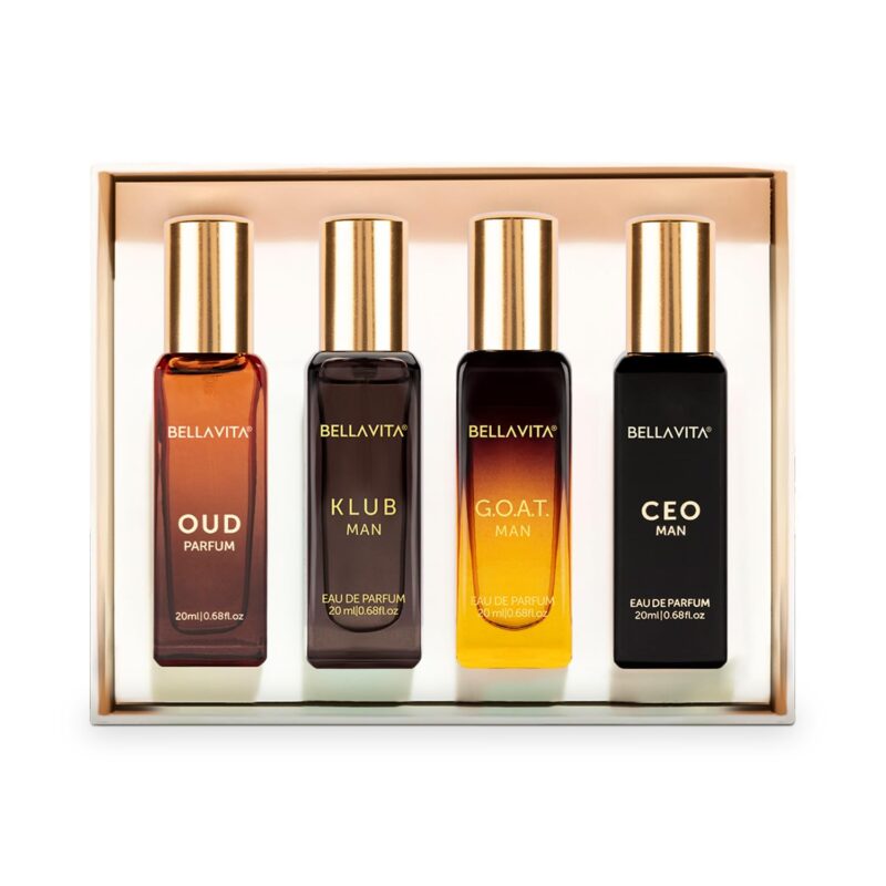 Bella Vita Luxury Man Perfume Gift Set 4 x 20 ml for Men with KLUB, OUD, CEO, G.O.A.T Perfume | Woody, Citrusy Long Lasting EDP Fragrance Scent - Image 2