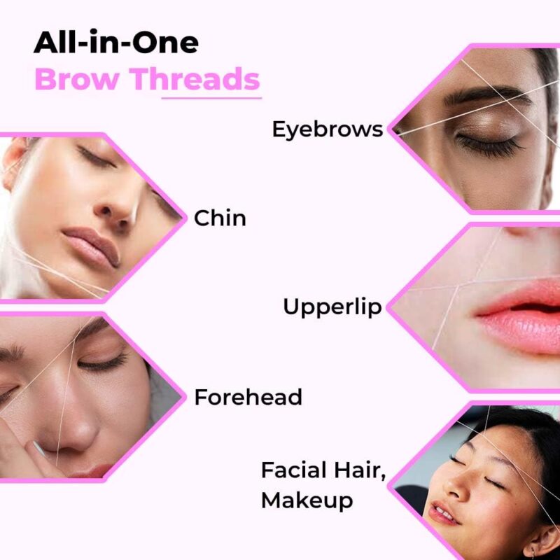 Organic Cotton Eyebrow Threading Thread Tool for Women - 10 Spools x 300 Meters - Thread for Eyebrows Threading - Upperlips Shaping - Forehead Chin Hair Removal Thread - Salon Spa Home by Zibell - Image 4