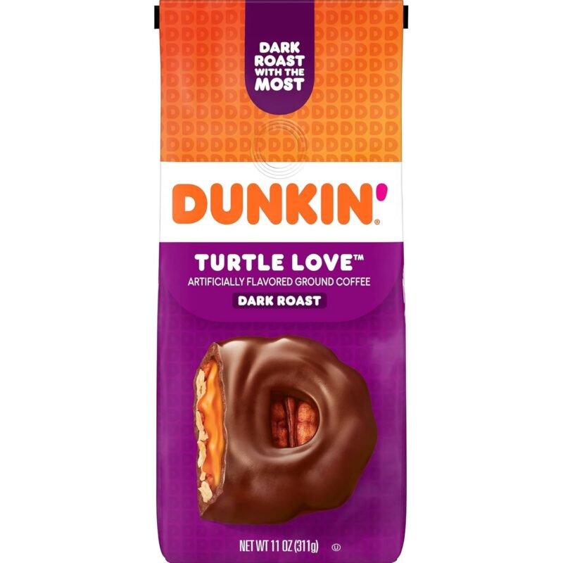 DUNKIN DONUTS Turtle Love Flavored Ground Coffee Dark Roast 311g - Image 2