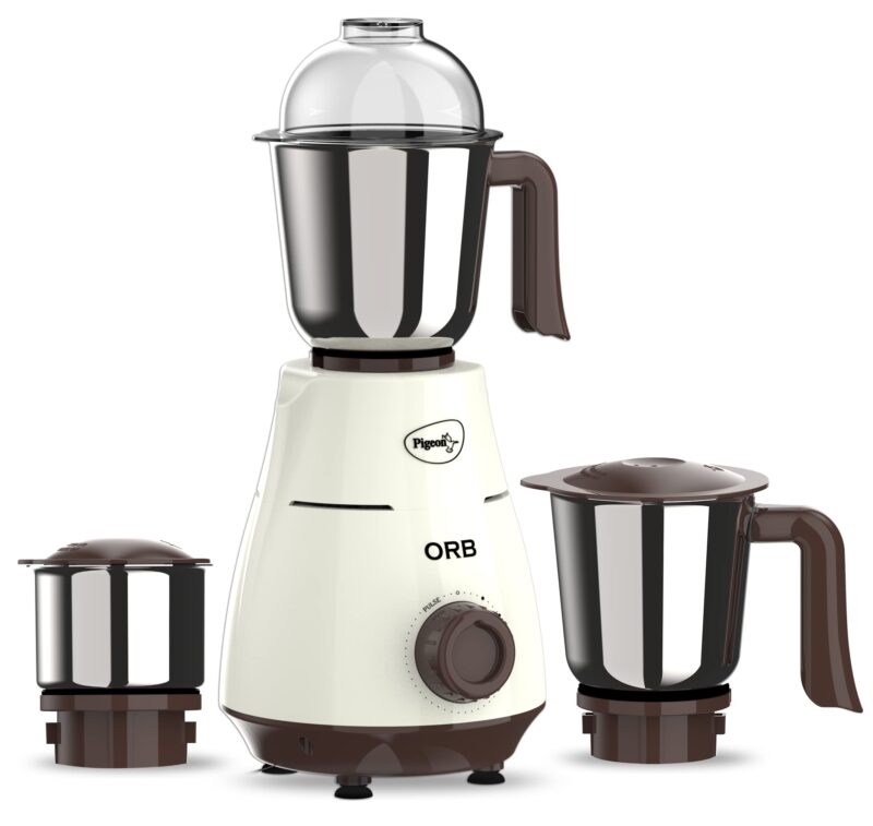 Pigeon by Stovekraft ORB Mixer Grinder 750 Watts Motor Warranty of 5 Years on Motor Over load Protection Wet & Dry Grinding with 500 ml 1000 ml and 1500 ml Jar Wet Grinding and Juicing, White - Image 2