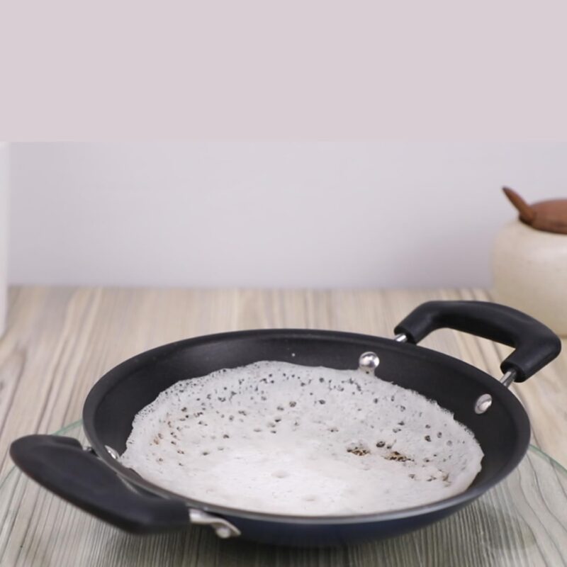 Vinod Zest Non Stick Appachetty with Lid - 20 cm| Appam Pan | 3 mm Extra Thick | 3 Layer Coating | Metal Spoon Friendly | Bakelite Handle | Gas Base | 1 Year Warranty - Blue - Image 9