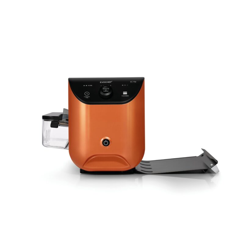 EVOCHEF EC Flip Automatic Dosa Maker, 1-Minute Dosas, 360° Food Grade Coated Roller, Easy Cooking Time & Thickness Control, Touch Controls, Compact & Portable, 1600W, 1 Year Warranty, Metallic Orange - Image 10