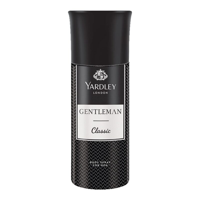 4x Yardley London Gentleman Classic Body Spray for Men| Fresh Woody Fougère Notes | Masculine Fragrance | Body Deodorant for Men | 150ml each - Pack of 4