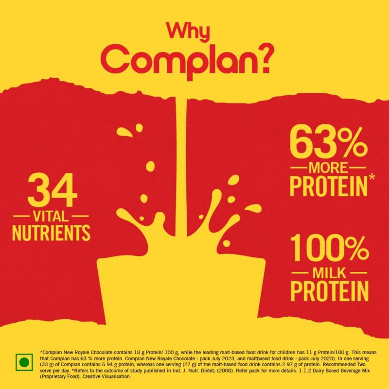 Complan Nutrition Drink Powder for Children, Royale Chocolate Flavour, 500 g Carton | Nutrition drink for kids with protein & 34 vital nutrients - Image 4