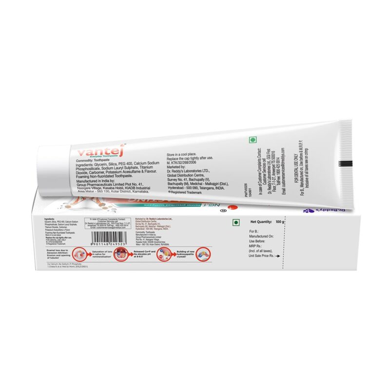 Vantej Tooth Sensitivity Toothpaste - 100g, White - Image 8