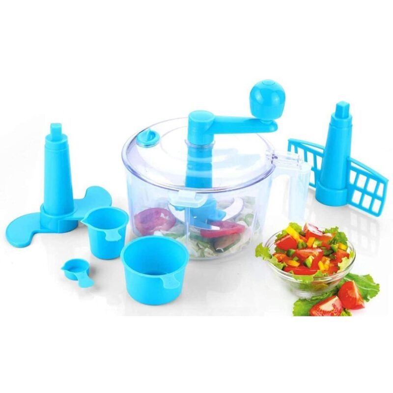 Floraware Food Safe 3 in 1 Food Processor Atta/Dough, Kneader/Maker, Vegetble Cutter, Beater, BPA Free, Blue - Image 6