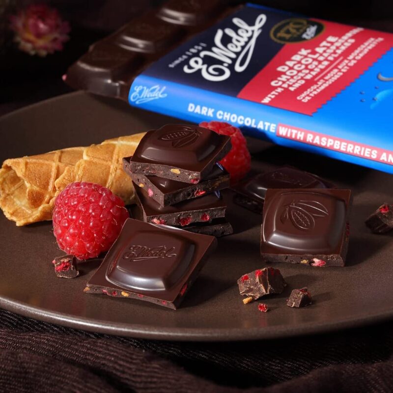 5x Wedel Dark Choc With Raspberry & Wafers Bar 80G  each - Pack of 5 - Image 4
