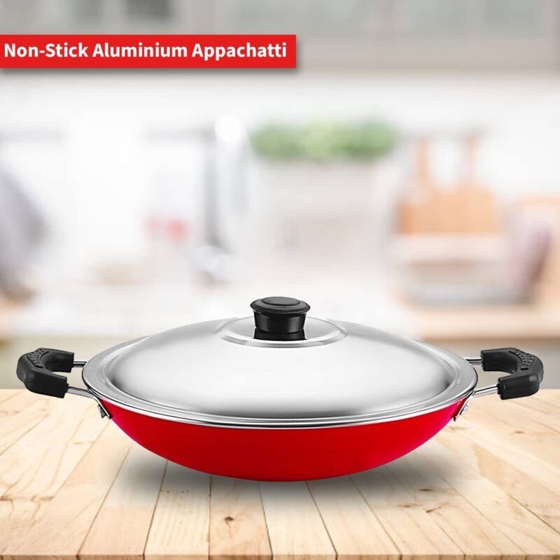 DARAZ Nonstick Appachatti/Appachetty with Stainless Steel Lid - Image 4