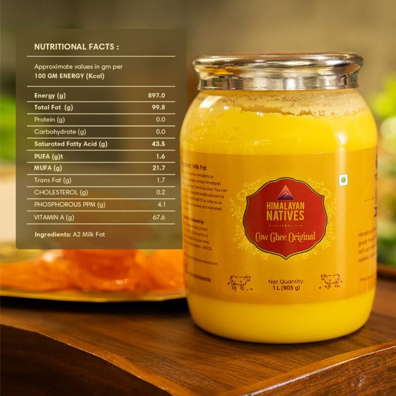 Himalayan Natives Original Cow Ghee 1L | 100% Natural & Preservative-Free | 100% Pure Desi Ghee | Strengthens Muscles - Image 9