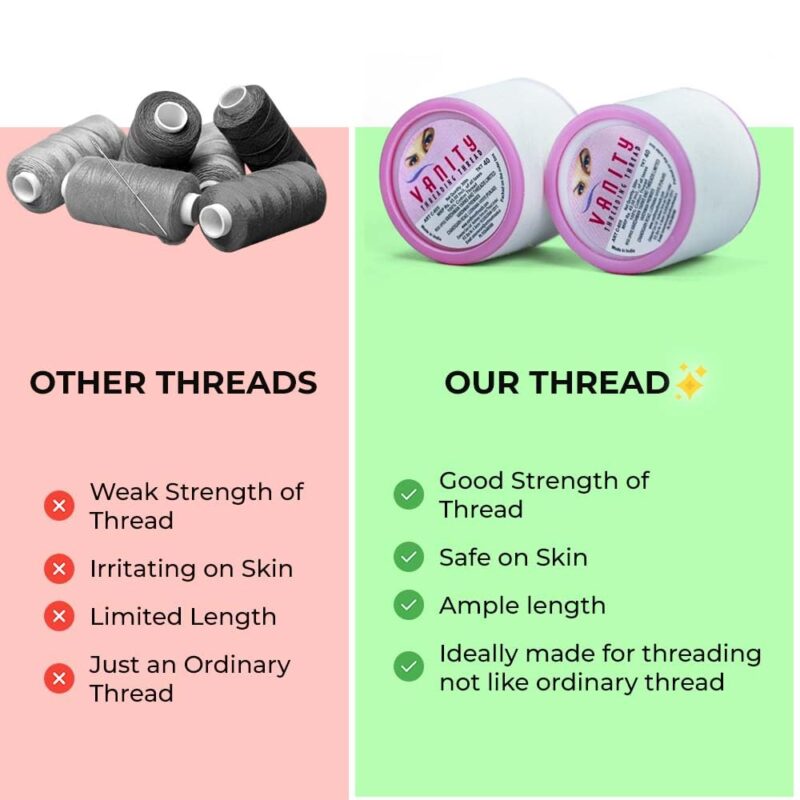 Organic Cotton Eyebrow Threading Thread Tool for Women - 2 Spools x 300 Meters - Thread for Eyebrows Threading - Upperlips Shaping - Forehead Chin Hair Removal Thread - Salon Spa Home by Zibell - Image 2