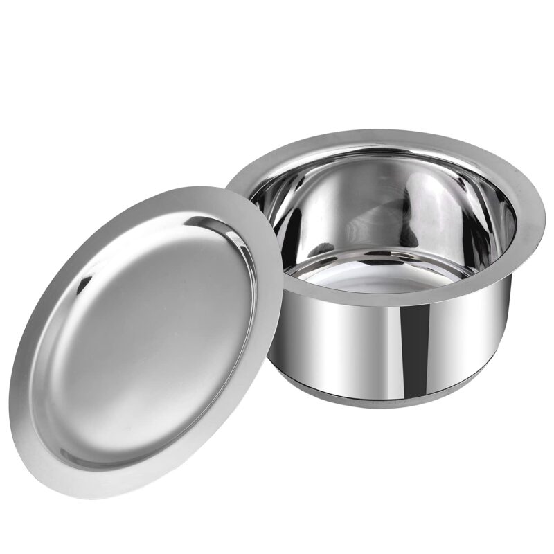 Vinod Stainless Steel 3 pc Tope Set with Capacity of 1.4 litres, 1.8 litres & 2.2 litres with Stainless Steel Lids (Gas Stove and Induction Friendly) - Silver, 24 Months Warranty - Image 2