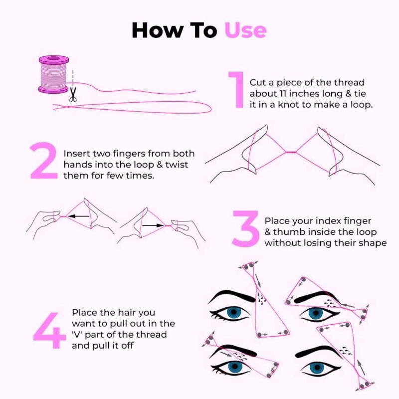 Organic Cotton Eyebrow Threading Thread Tool for Women - 10 Spools x 300 Meters - Thread for Eyebrows Threading - Upperlips Shaping - Forehead Chin Hair Removal Thread - Salon Spa Home by Zibell - Image 3
