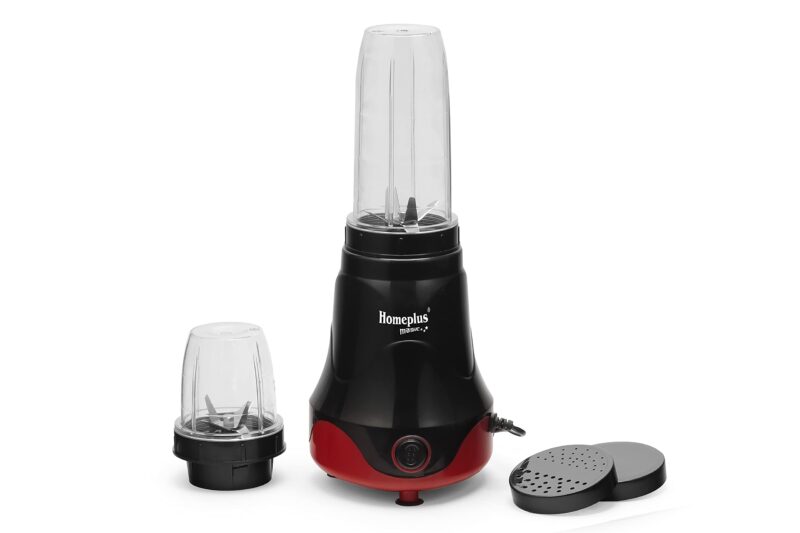 Home Plus Nutri Blend, 20000 RPM Mixer Grinder, 2 Unbreakable Jars,(Black and Red)ABS plastic, 500 Watts