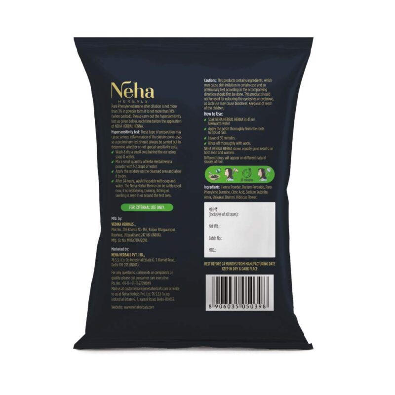 10x Neha Herbals Henna Colour - Black (Pack of 10) - Image 4