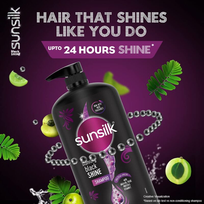 Sunsilk Stunning Black Shine Shampoo 1 ltr - Image 3