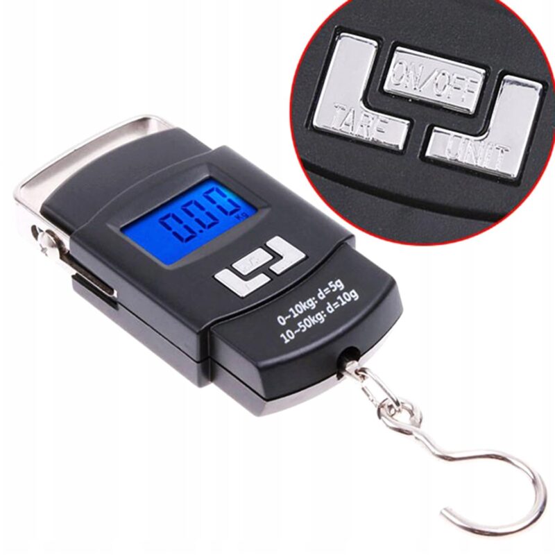 Gigawatts Portable Luggage Bag Weighing Scale 50KG Load Capacity Weight Machine with Stainless Steel Fishing Hook & Digital LED Screen Display for Bags Travel Flights Home & Kitchen (Black, 1Pc) - Image 4
